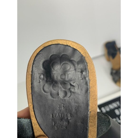 Porronet Black Sparkle Leather Cork Wedge Heels Size 8 - Picture 5 of 13